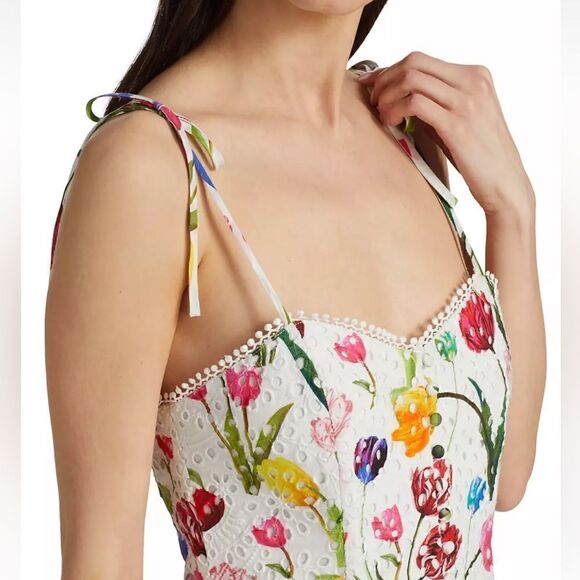 Alice + Olivia
Rosette Floral Eyelet Cotton Minidress - Picture 3 of 9